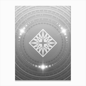 Geometric Glyph in White and Silver with Sparkle Array n.0002 Canvas Print