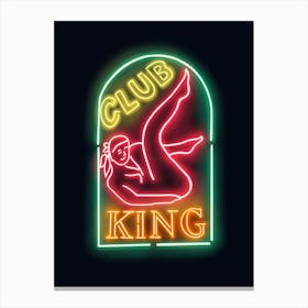 Neon Lights Club King Canvas Print