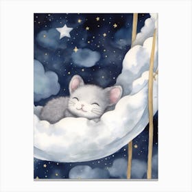 Baby Chinchilla 2 Sleeping In The Clouds Canvas Print