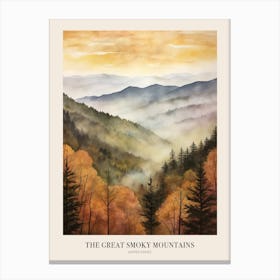 Autumn Forest Landscape The Great Smoky Mountains Poster Canvas Print