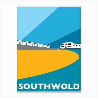 Southwold Blue & Yellow Canvas Print