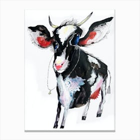Hand drawn cute cow Canvas Print