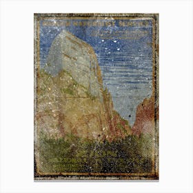 Vintage Travel Poster ― Zion National Park 1 Canvas Print