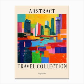 Abstract Travel Collection Poster Singapore 4 Canvas Print