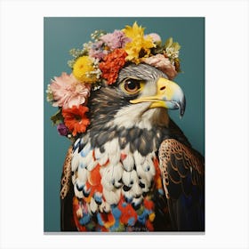 Bird With A Flower Crown Falcon 2 Canvas Print
