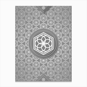 Geometric Glyph Sigil with Hex Array Pattern in Gray n.0100 Canvas Print