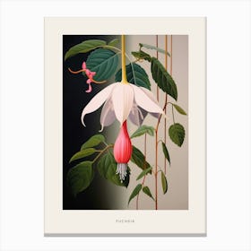 Flower Illustration Fuchsia Poster Canvas Print