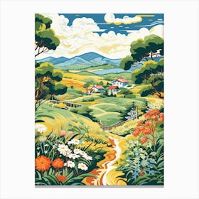 Koraku En Japan Gardens Illustration 1  Canvas Print