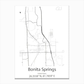 Bonita,United States Minimalist Map Canvas Print