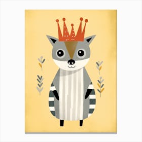 Little Lemur 2 Wearing A Crown Canvas Print
