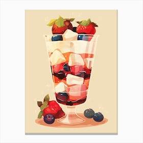 Strawberry Marshmallow Jelly Dessert Canvas Print