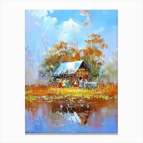 Riverside houses Canvas Print