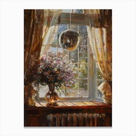 Window With Flowers 2 Canvas Print