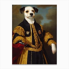 Russell Terrier 2 Renaissance Portrait Oil Painting Canvas Print