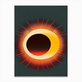 Solar Eclipse Vintage Sketch Space Canvas Print