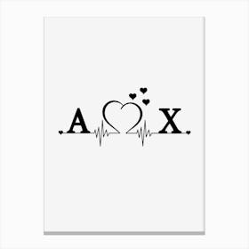 Personalized Couple Name Initial A And X Canvas Print