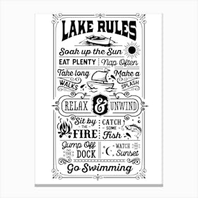 Lake Rules Canvas Print