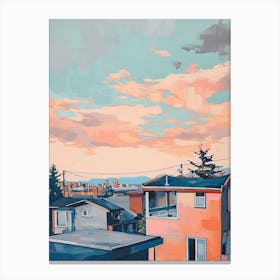 Vancouver Rooftops Morning Skyline 4 Canvas Print