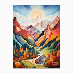 Mountains Abstract Minimalist 12 Canvas Print