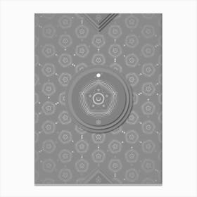 Geometric Glyph Sigil with Hex Array Pattern in Gray n.0098 Canvas Print