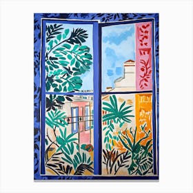 Open Window With Cat Matisse Style Rome Italy 5 Canvas Print