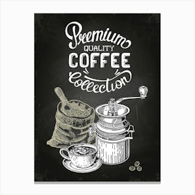 Premium Quality Coffee Collection — Coffee poster, kitchen print, lettering Canvas Print