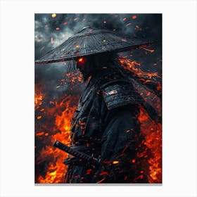 Samurai Warrior the evil in flames Canvas Print