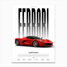 Ferrari Laferrari Cool Sports Car Automotive Supercar Canvas Print