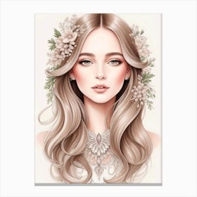 Portrait Of A Beautiful Woman  Canvas Print