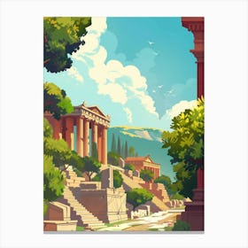 Greek Temples And Ruins Canvas Print