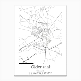 Oldenzaal,Netherlands Minimalist Map Canvas Print