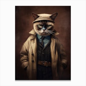 Gangster Cat Siamese Canvas Print