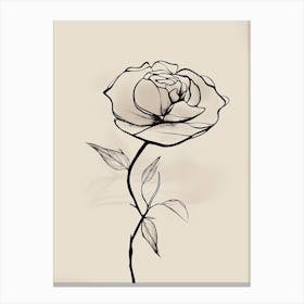 Rose Line Art Abstract 1 Canvas Print