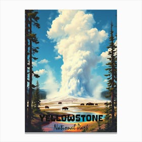 Yellowstone National Park Vintage V 06 Canvas Print