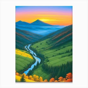 Sunset Valley Canvas Print