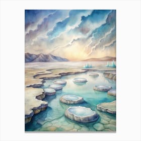 A Mystical Design Of The Dead Sea With Floating Sa Canvas Print