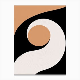 Symphony Of Shapes; Beige Mid Century Harmony Canvas Print