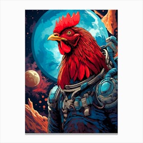 Rooster In Space Canvas Print