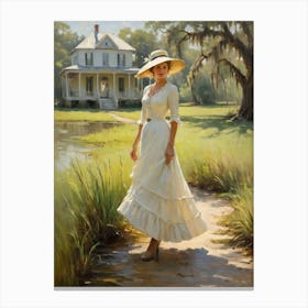 Lady In White 1 Canvas Print