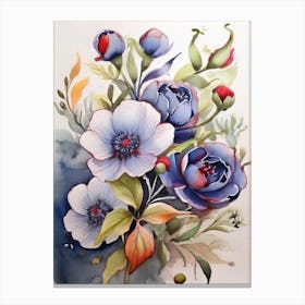 Watercolor Flowers 5 Canvas Print