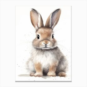 Baby Bunny Watercolour Nursery 3 Canvas Print
