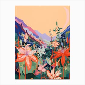 Boho Wildflower Painting Columbine 7 Canvas Print