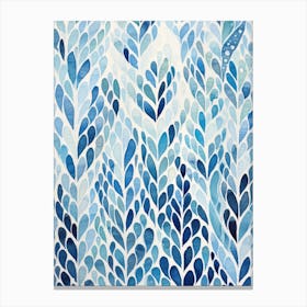 Blue Leaves 4 Canvas Print