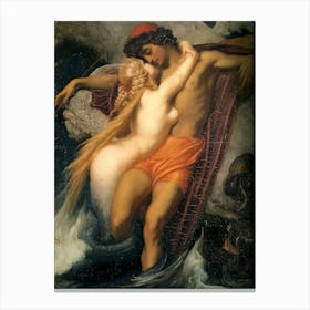 The Fisherman And The Syren, Frederic Leighton Canvas Print