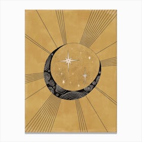 Moon With Runes Canvas Print