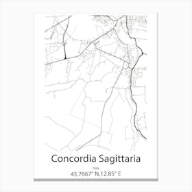 Concordia Sagittaria,Italy Minimalist Map Canvas Print