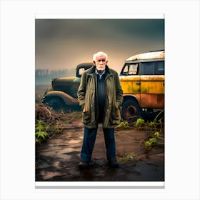 Old Man With Van Canvas Print