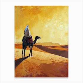Camel In The Desert, Middle East Canvas Print