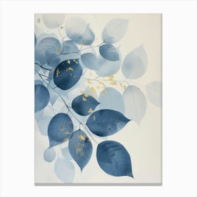 'Blue Leaves' 4 Canvas Print