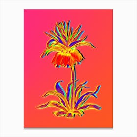 Neon Fritillaries Botanical in Hot Pink and Electric Blue n.0620 Canvas Print